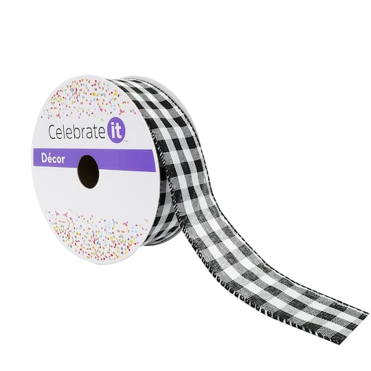 Michaels, 1.5" x 10yd. Wired Gingham Ribbon by Celebrate It™ – Category: Decorative Ribbon